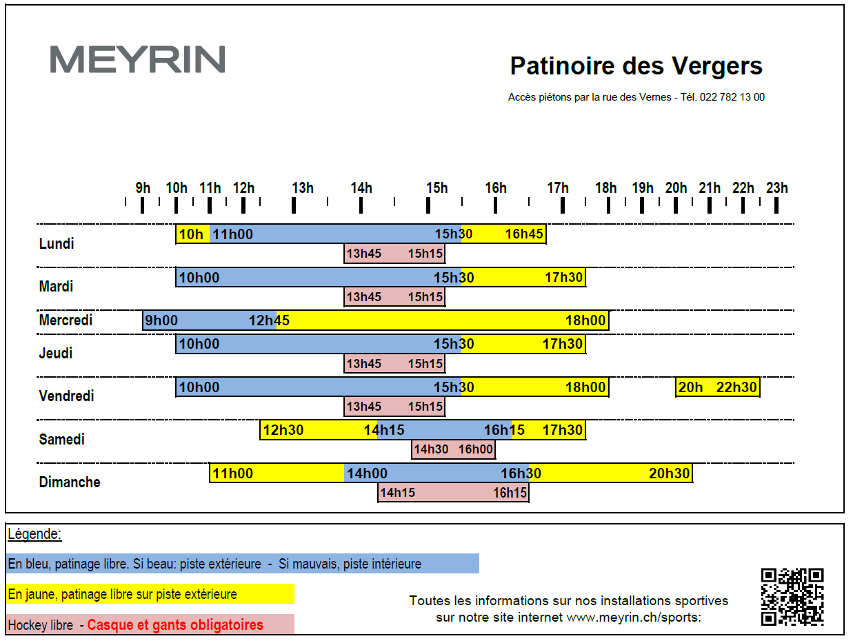 horaires 2 pistes