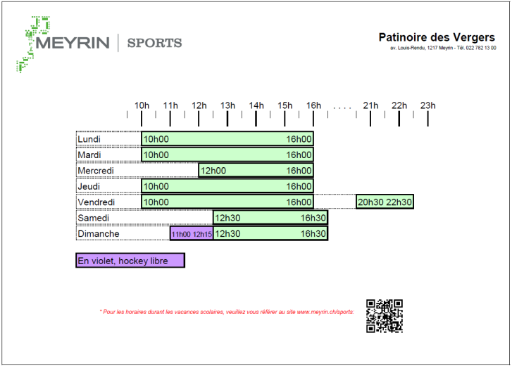 Horaire patinoire x1