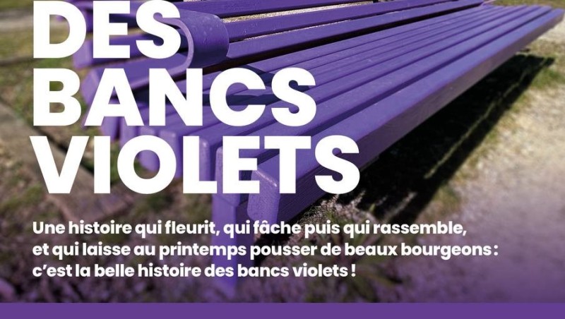Inauguration des bancs violets